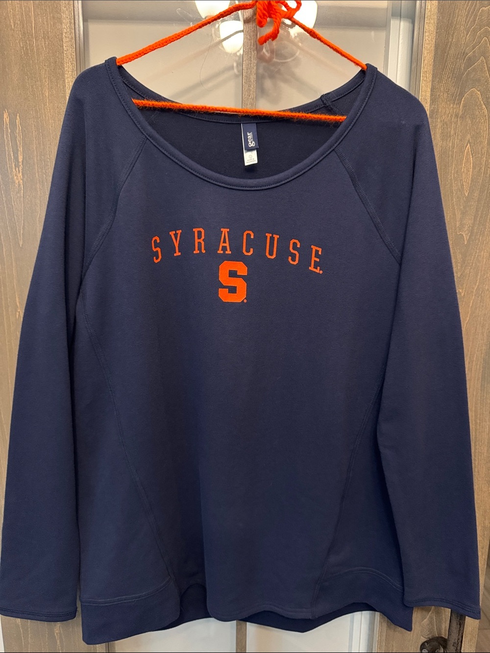 Syracuse University‎ SU Orange Navy Sweatshirt Pullover Boatneck